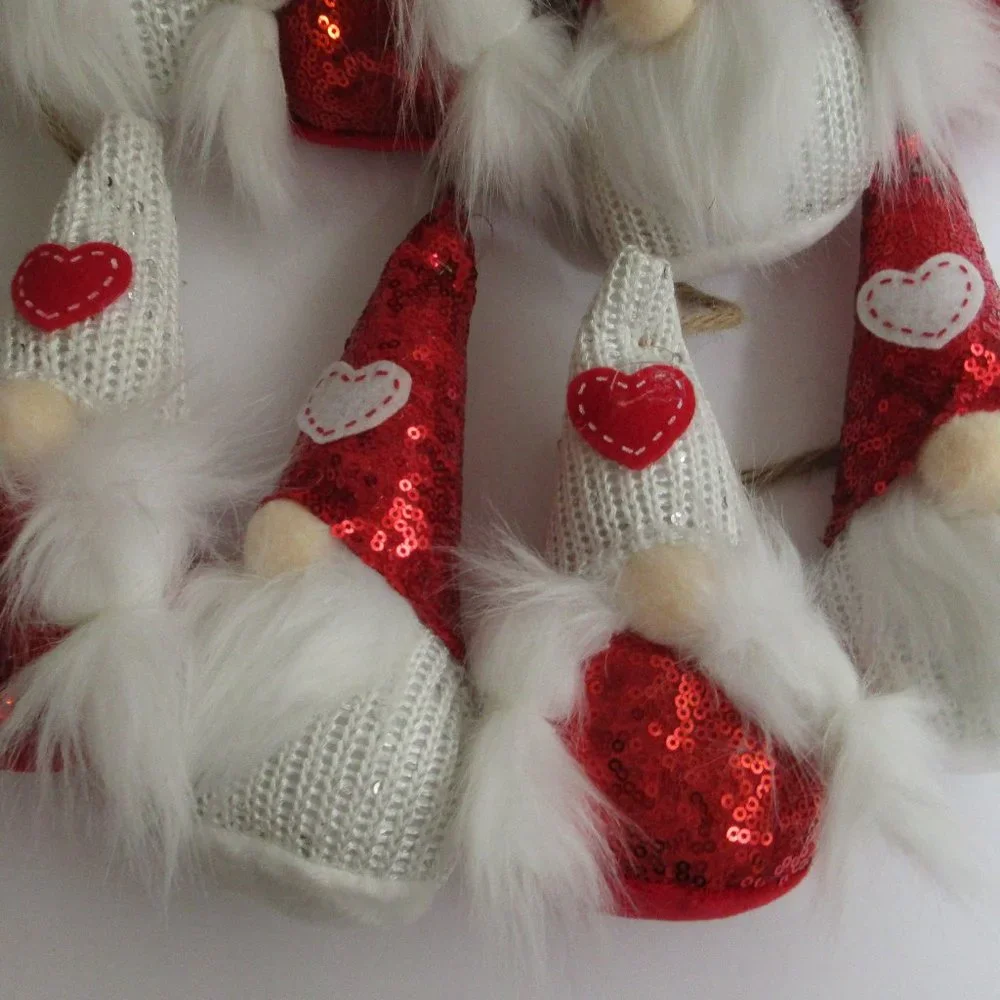 Valentine's Day Gnomes Hearts Love & Cupcakes Red & White Gnomes 6' Ft Garland